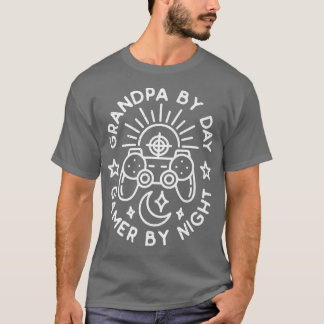T-shirt Mens Grand-père By Day Gamer By NightVideo Games L