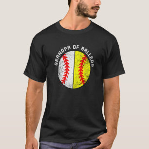 T-shirt Mens Grand-Père De Ballers Baseball Softball Grand