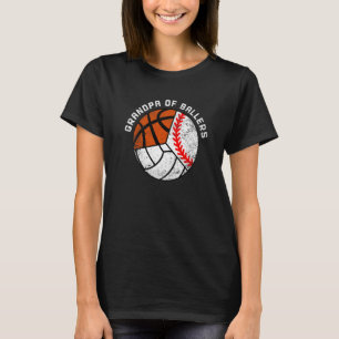 T-shirt Mens Grand-Père De Ballers Baseball Volley-Ball Ba