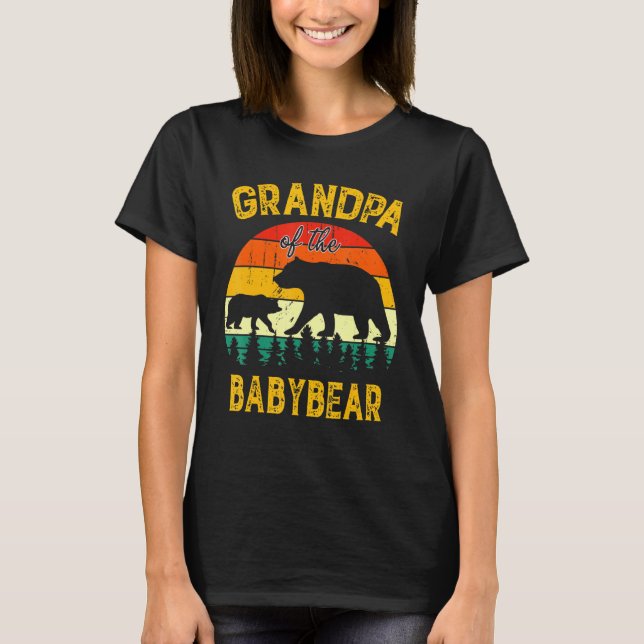 T-shirt Mens Grand-Père De L'Ours Bébé Anniversaire Grand- (Devant)