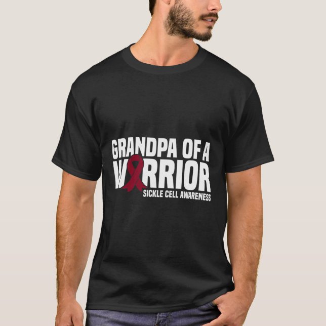 T-shirt Mens Grand-père d'une faucille à ruban bordeaux gu (Devant)