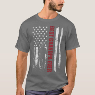 T-shirt Mens Grand-père et grand-fille US Drapeau Grand-pè