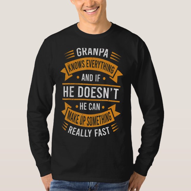 T-shirt Mens Grand-Père Sait Tout Ce Que Grand-Père Pères  (Devant)