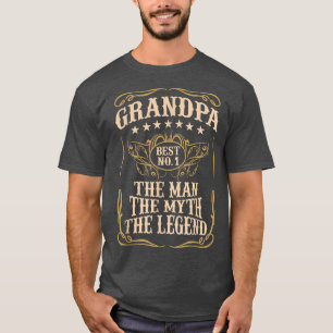 T-shirt Mens GRANDPA L'HOMME LE MYTHE LA LÉGENDE Père