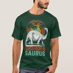 T-shirt Mens Grandpasaurus Retro Grandpa Saurus Dinosaur F