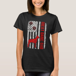 T-shirt Mens Great Dane Papa drapeau américain