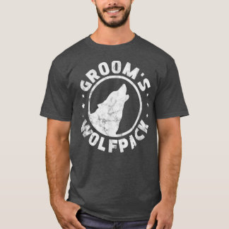T-shirt Mens Grooms Wolfpack Groom Groomsmen Bachelor