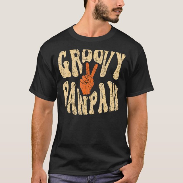 T-shirt Mens Groovy Pawpaw 70s Aesthetic Nostalgia 1970's  (Devant)