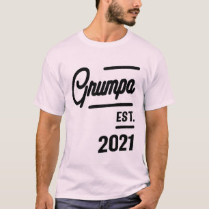 T-shirt Mens Grumpa Est. 2021   Cadeau grand-père