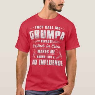 T-shirt Mens Grumpa Partenaire Dans Crime Drôle Grand-Père