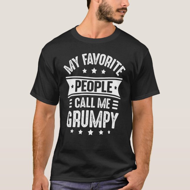 T-shirt Mens Grumpy Fête des pères Pour Hommes Mes Gens Fa (Devant)