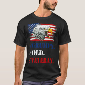 T-shirt Mens Grumpy Vieux Vétéran Américain Aigle Cool Dra
