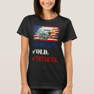 T-shirt Mens Grumpy Vieux Vétéran Américain Aigle Cool Dra
