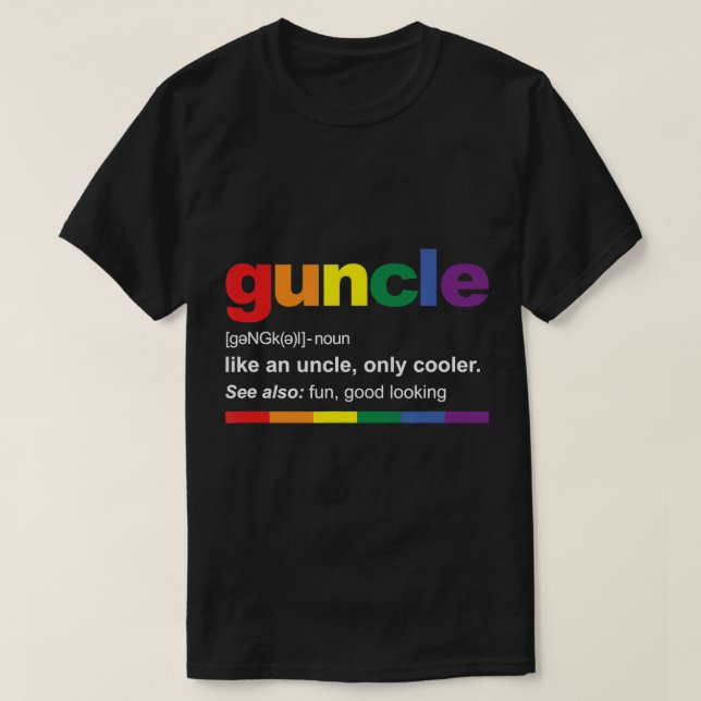 T-shirt Mens Guncle Définition Rainbow Funny Don pour Gay (Design devant)