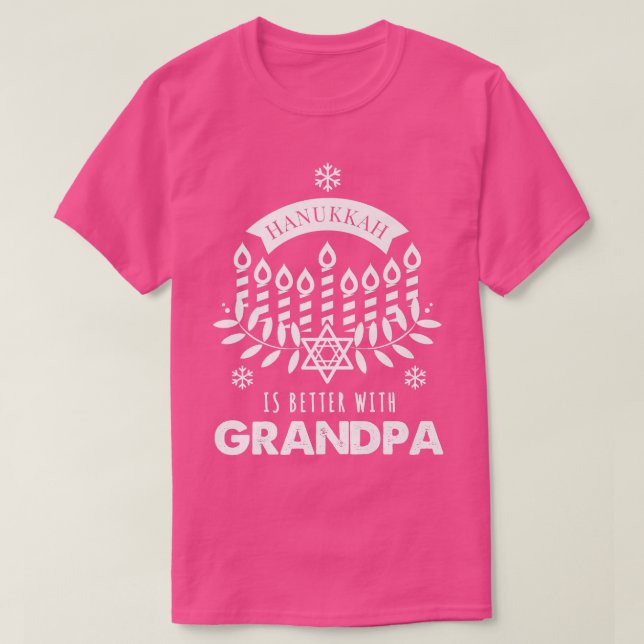 T-shirt Mens Hanoukka est meilleur avec grand-père jumeler (Design devant)