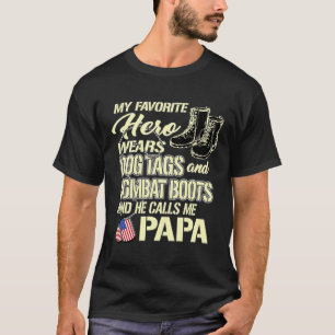 T-shirt Mens Hero Porte Chien Tags Boots de combat Fière A