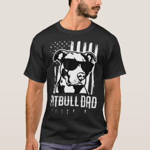 T-shirt Mens Homme Pitbull Papa américain Drapeau Chien B