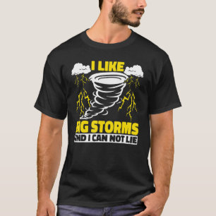 T-shirt Mens Hurricanes J'Aime Grandes Tempêtes Météo Chas