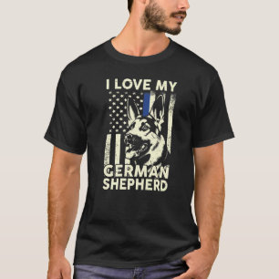 T-shirt Mens I Love German Shepherd mignon Allemand Shepar