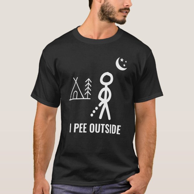 T-shirt Mens I Pee Extérieur J'Aime Peeing Extérieur Campi (Devant)
