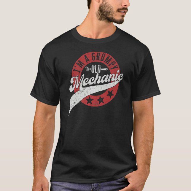 T-shirt Mens I'm A Grumpy Old Mechanic Funny Car Mechanic  (Devant)