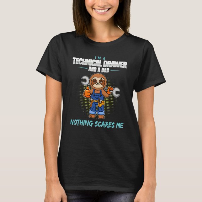 T-shirt Mens I'm A Technical Drawer And A Dad Nothing Scar (Devant)