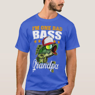 T-shirt Mens Im One Bad Bass Grandpa Bass Pêche Pères
