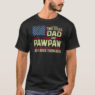 T-shirt Mens J'Ai Deux Titres Papa Et Pawpaw Je Les Roche
