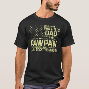 T-shirt Mens J'Ai Deux Titres Papa Et Pawpaw Je Les Roche