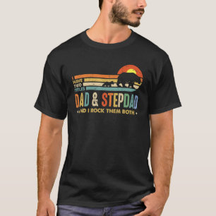 T-shirt Mens J'Ai Deux Titres Papa Et Stepdad Hommes Vinta