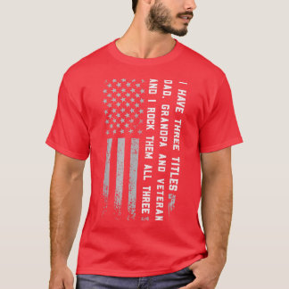T-shirt Mens J'ai trois titres papa, grand-père grand-père