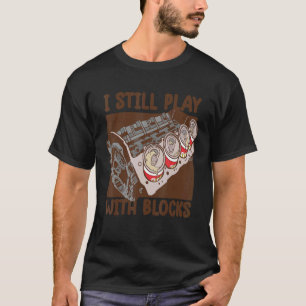 T-shirt Mens je joue toujours avec les blocs Mechanic Moto