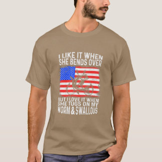T-shirt Mens Je L'Aime Quand Elle Tire Sur Funky Fishing L