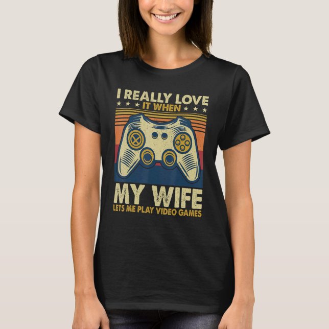 T-shirt Mens Je L'Aime Vraiment Quand Ma Femme Me Laisse J (Devant)