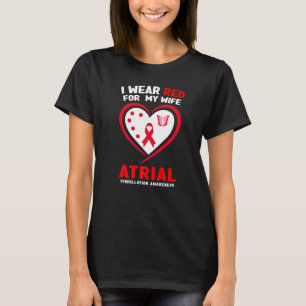 T-shirt Mens Je Porte Du Rouge Pour Ma Femme Fibrillation