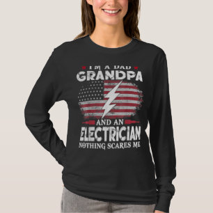 T-shirt Mens Je suis papa grand-père Electricien Rien ne m