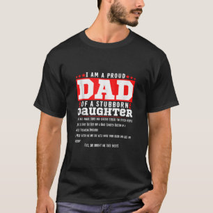 T-shirt Mens Je suis un père fier d'une fille têtue Funny