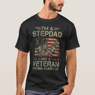 T-shirt Mens Je suis un Stepdad et un vétéran rien ne me f