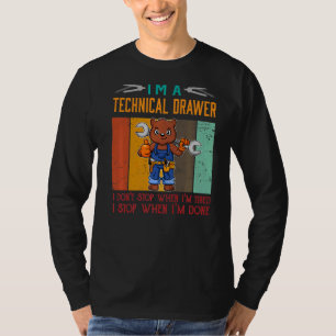 T-shirt Mens Je suis un tiroir technique Stop quand je sui