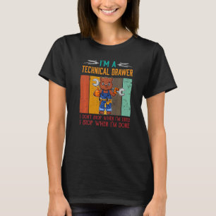 T-shirt Mens Je suis un tiroir technique Stop quand je sui