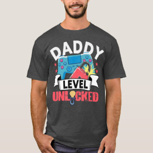 T-shirt Mens Jeu Daddy Joueur déverrouillé Nouveau Papa Pr