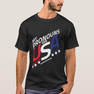 T-shirt Mens Juillet 4 Funny Mes Pronounouns Sont Usa 4 E