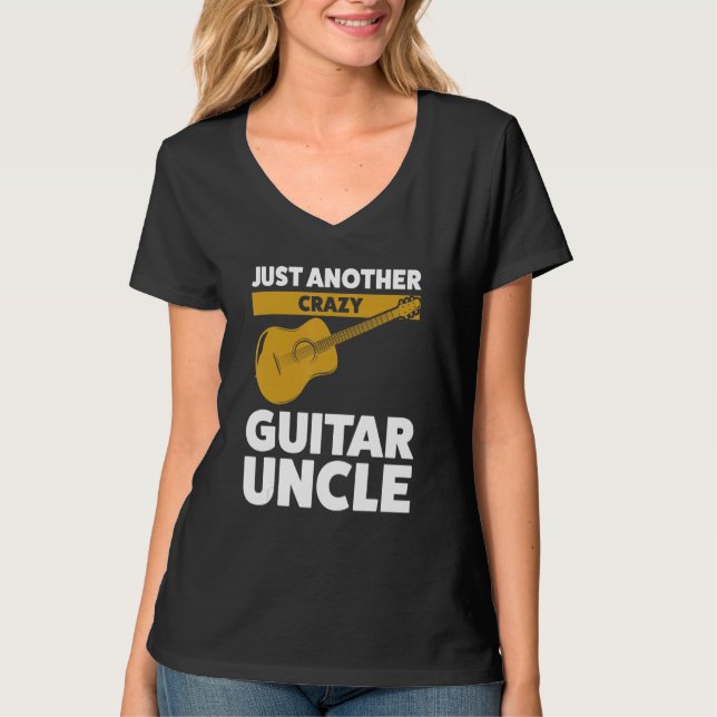 T-shirt Mens just another crazy guitar uncle guitar guitar (Devant)