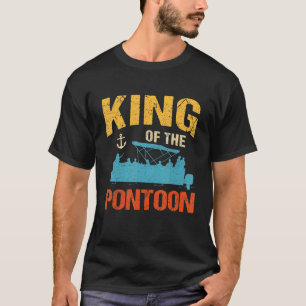 T-shirt Mens King Of The Pontoon Bateau Capitaine Papa