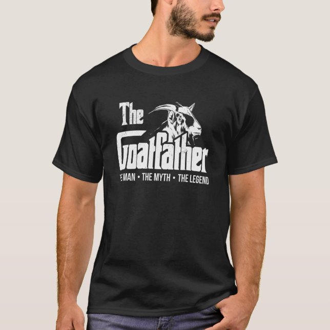 T-shirt Mens Le Parrain Chèvre Papa Ferme Amoureux des ani (Devant)