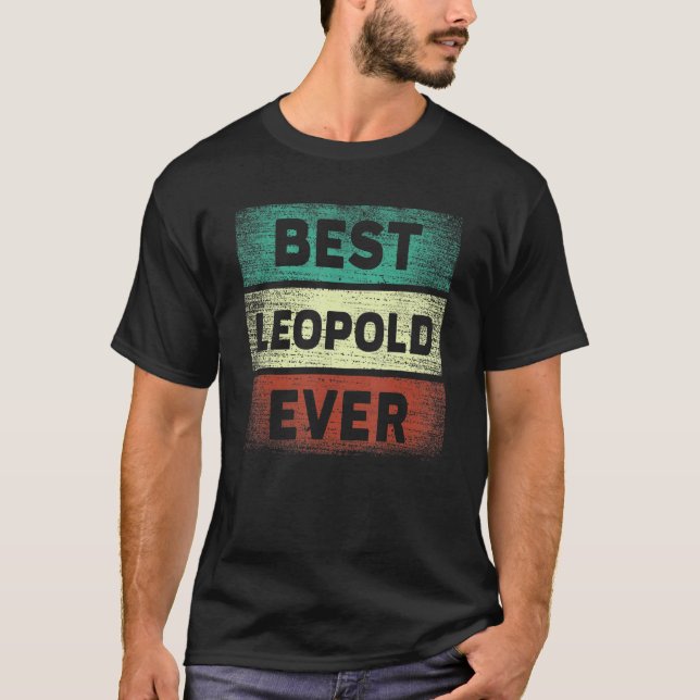 T-shirt Mens Leopold Nom Meilleur Leopold (Devant)