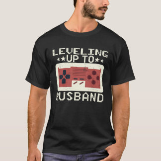 T-shirt Mens Leveling Up to Husband Bachelor Party Gamer E