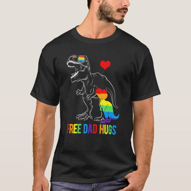 T-shirt Mens Lgbtq Gratuit Papa Encarts Dinosaur Rex Daddy (Devant)