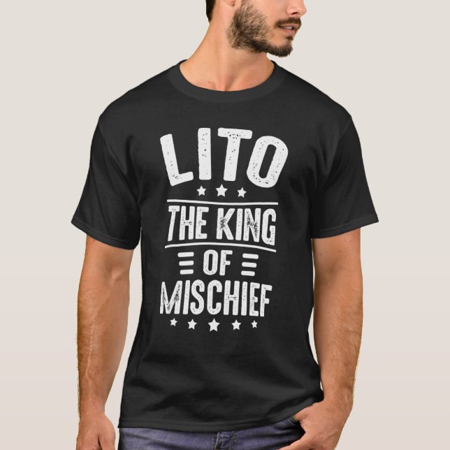 T-shirt Mens Lito Hommes Mignonne Fête des pères Lito Roi  (Devant)