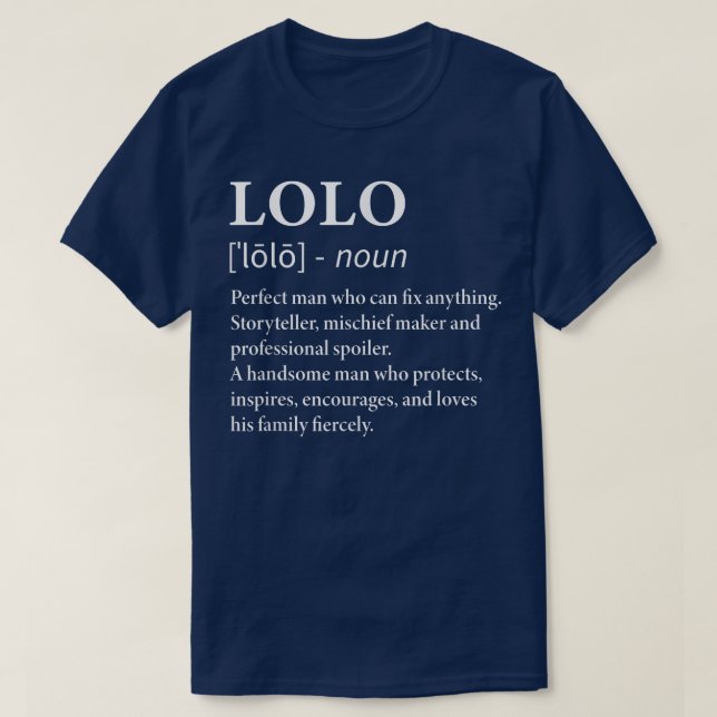 T-shirt Mens Lolo Définition Filipino Grandpa Funny Grand (Design devant)